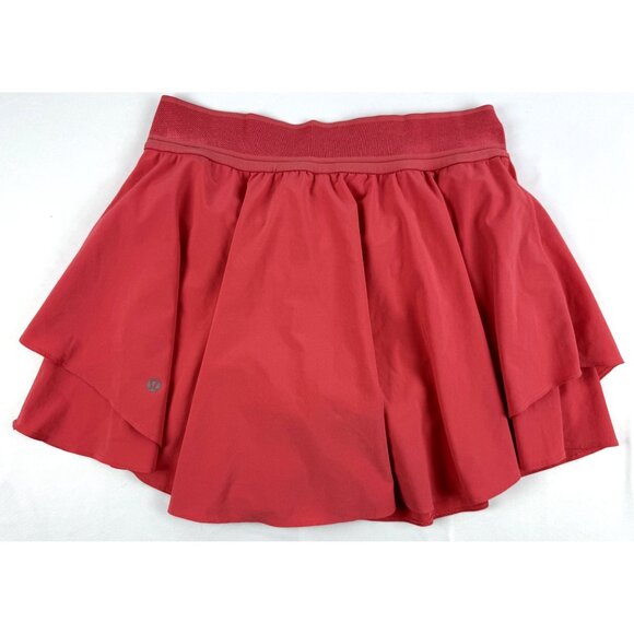 Lululemon Lightweight Red Tennis Skirt With Built-In Shorts Size 8 - Picture 3 of 7